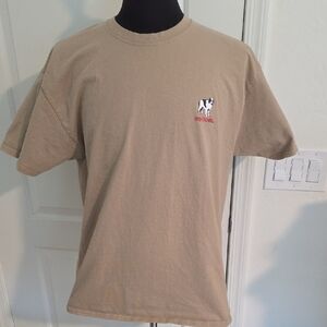 Hanes Tan Short Sleeve Tee with Logo